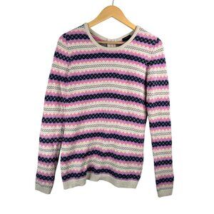 Talbots‎ Womens Fair Isle Multicolor striped Sweater preppy 90s sz XS